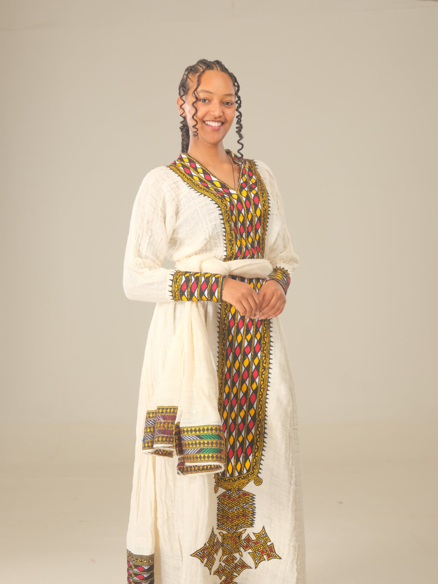 Axum Hand Embroidery Dress | Timeless Ethiopian Craftsmanship