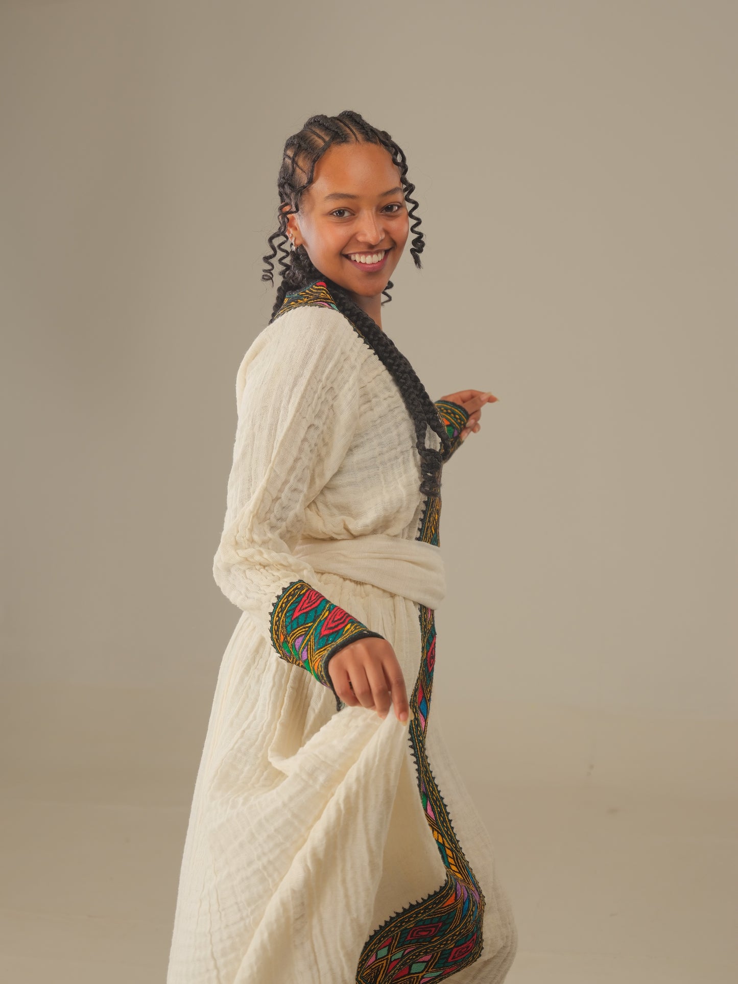 Saba Stitches | Habesha dress | Ethiopian Culture– Hand-Embroidered Dress