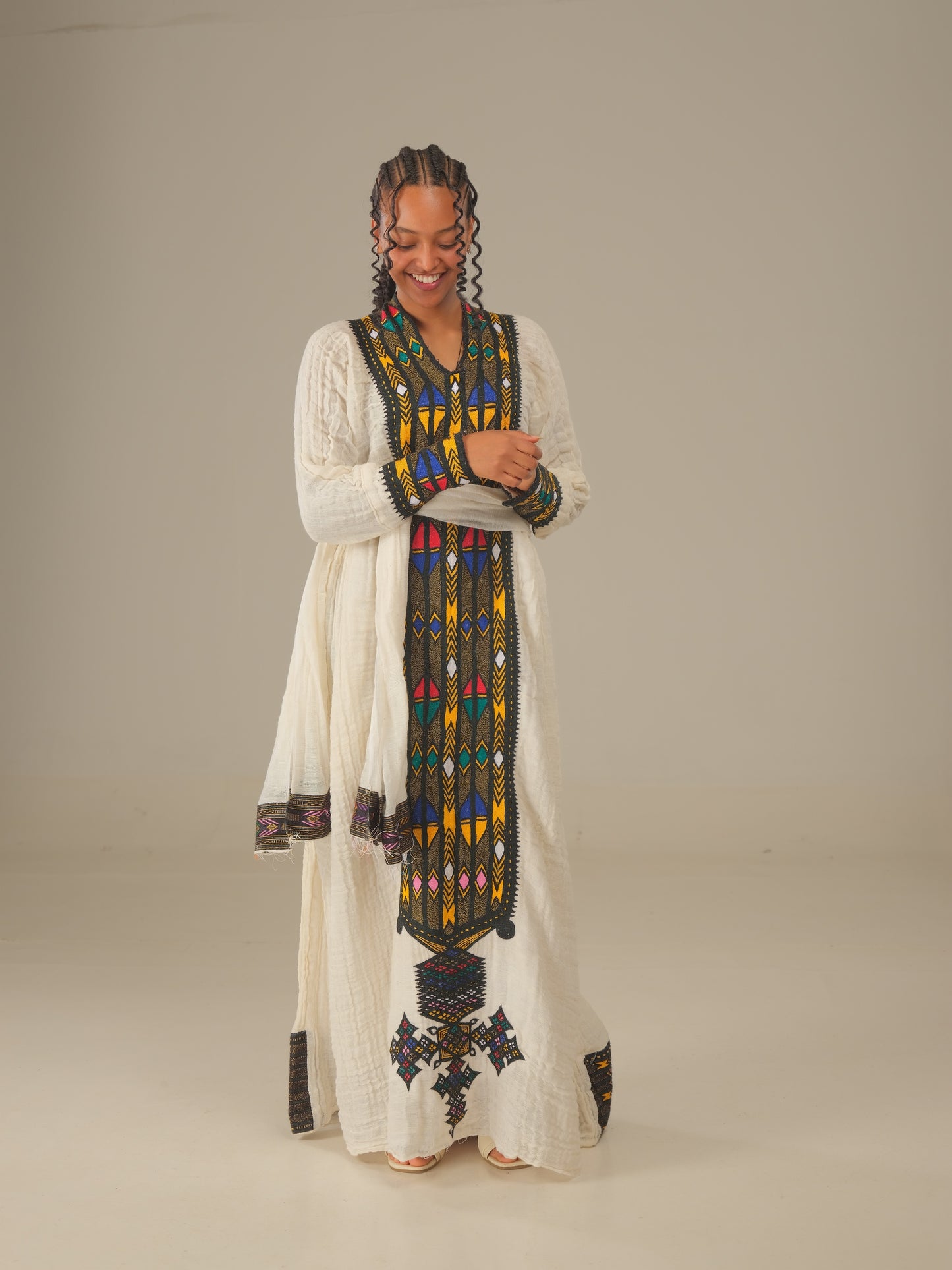 Axum Heritage Hand Embroidery Dress | Ethiopian | Habesha