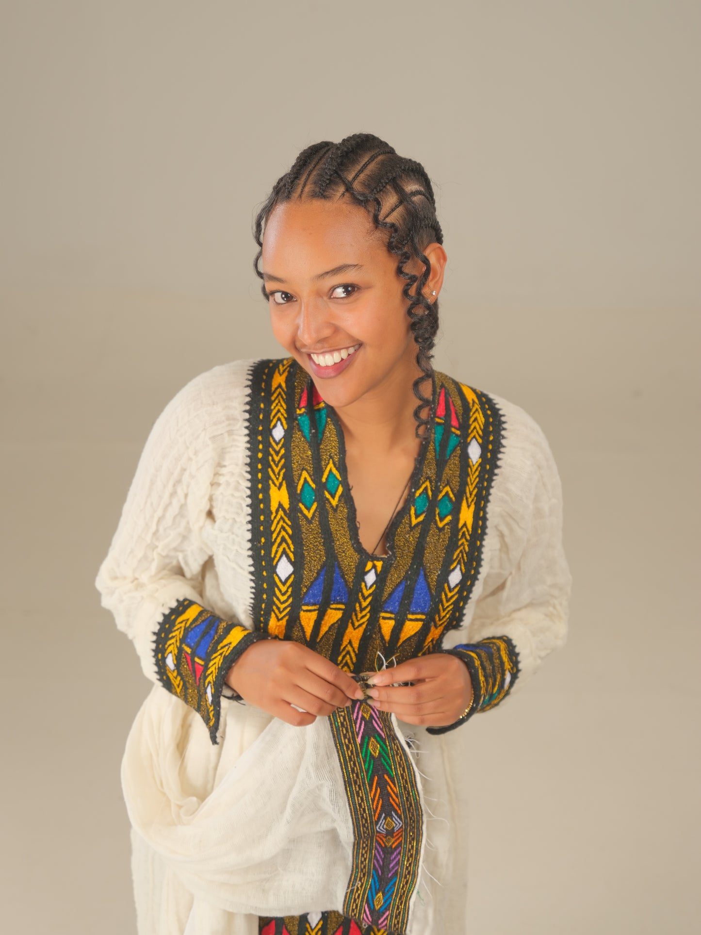 Axum Heritage Hand Embroidery Dress | Ethiopian | Habesha