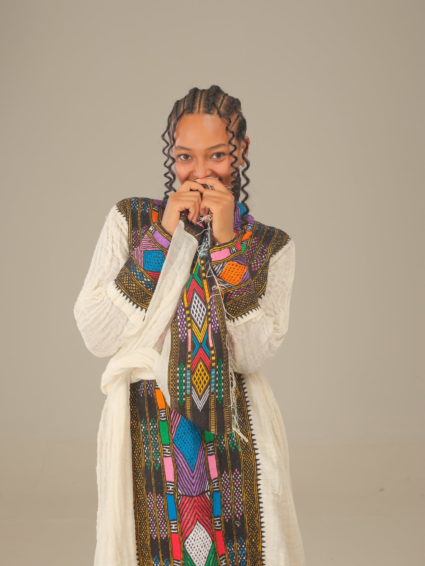 Black Themed Royalty Axum Dress | Hand Embroidered Ethiopian Elegance